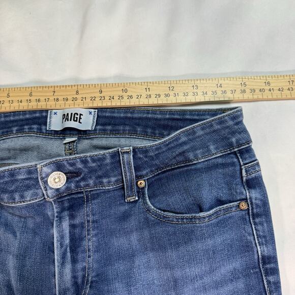 Paige Size 30 Skyline Ankle Peg Jeans Medium Wash Skinny LowRise Stretch - Picture 4 of 7